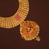 Temple Inspired Lakshmi with Meenakshi Amman Gold Haram