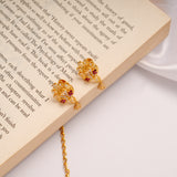 Elegant Gemstone Wave Golden Necklace Set