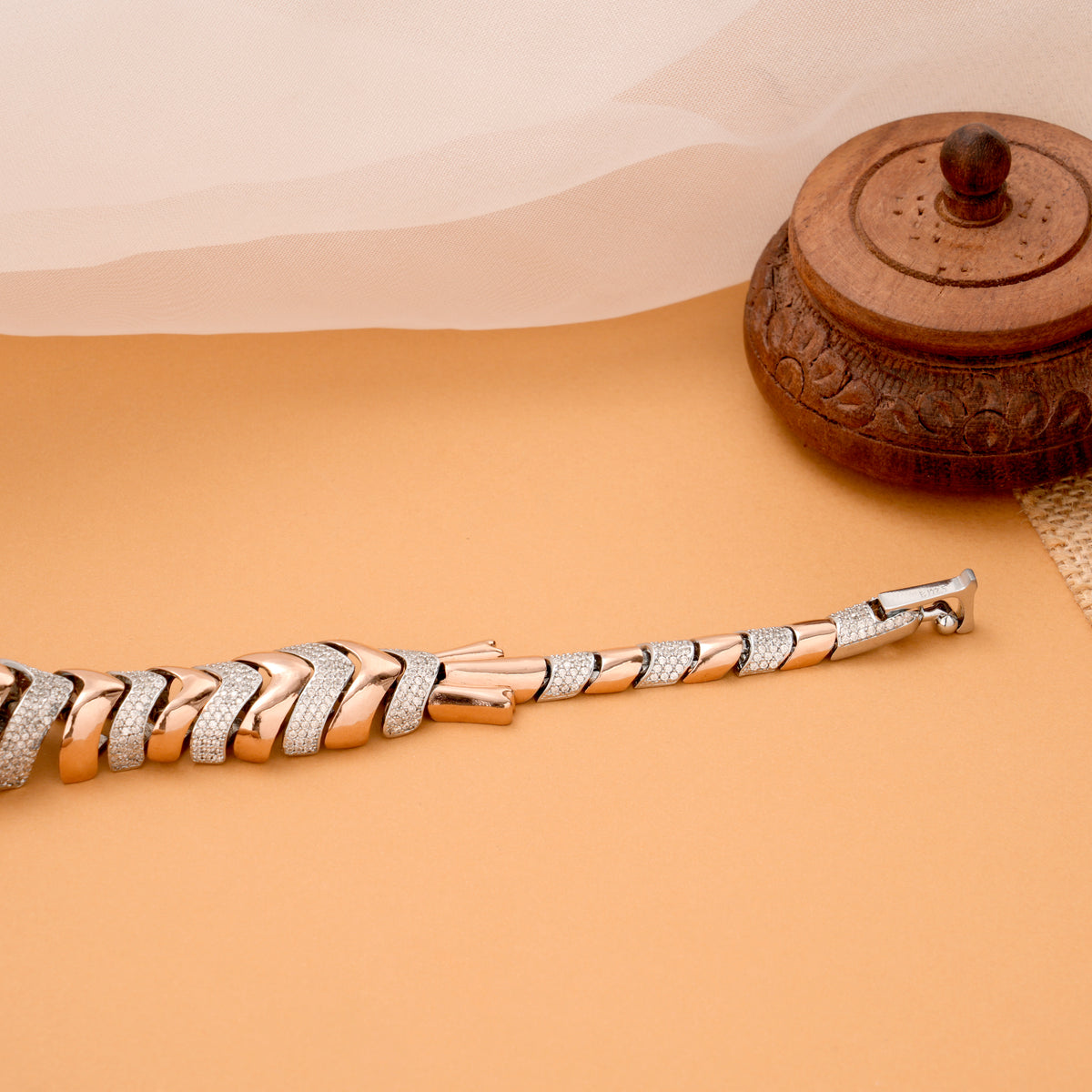 Royal Panther Silver Rose Gold Bracelet