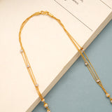 Minimal Sleek Balls with Layer Dual Tone Gold Chain