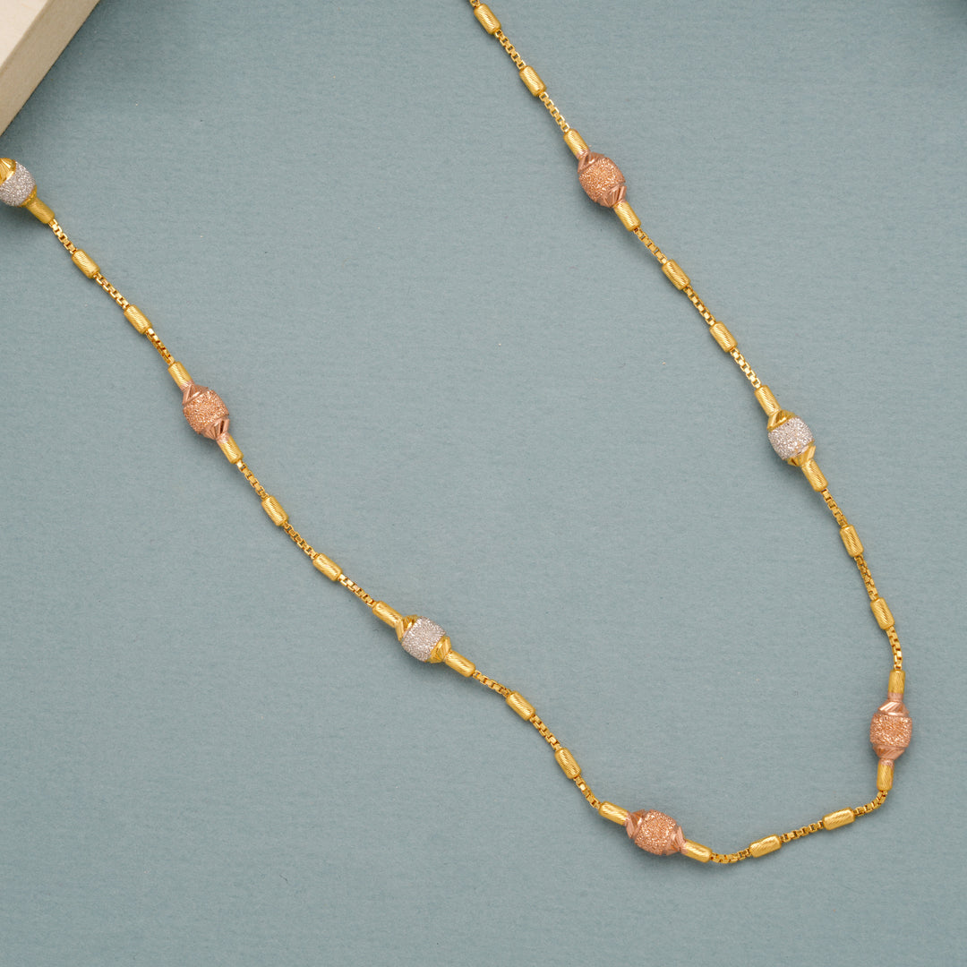 Delicate Dual Tone Ball Bead Gold Chain