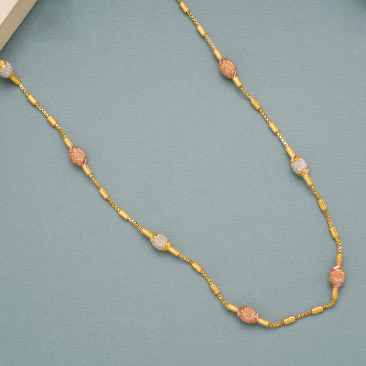 Delicate Dual Tone Ball Bead Gold Chain