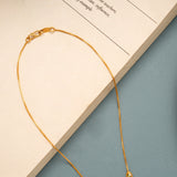Classic Green Stone Tear Drop Design Gold Chain
