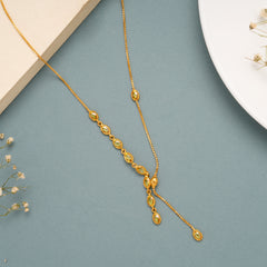 Classic Green Stone Tear Drop Design Gold Chain