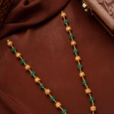 Swing Lakshmi Pendant with Emerald Gold Necklace
