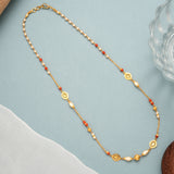 Elegant Coral Pearl Necklace Malai