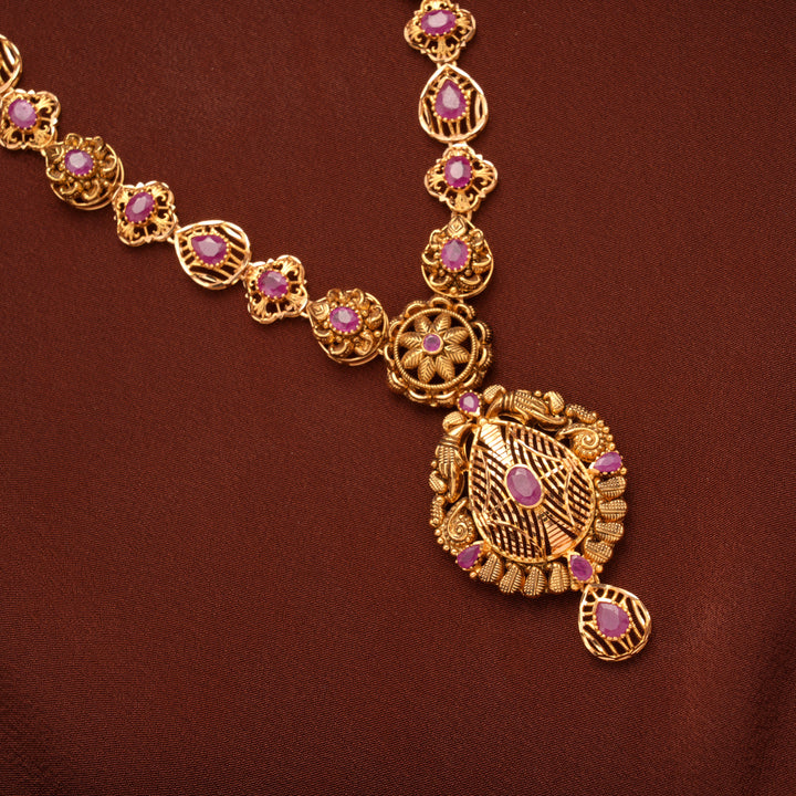 Traditional Turkish Ruby Gold Necklace