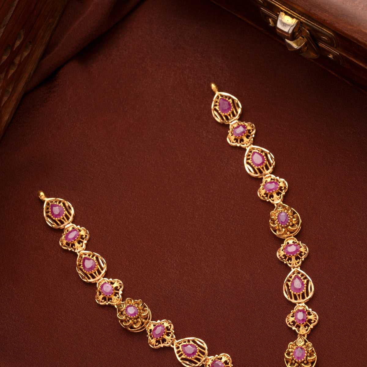 Traditional Turkish Ruby Gold Necklace