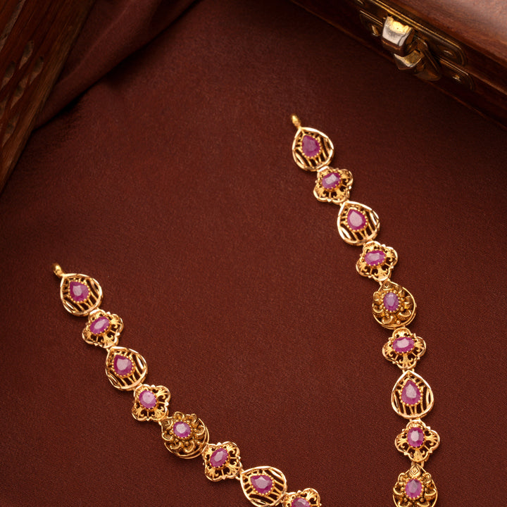 Traditional Turkish Ruby Gold Necklace
