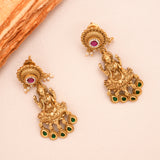 Antique Layered Golden Lakshmi Pendant Necklace Set