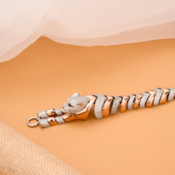 Royal Panther Silver Rose Gold Bracelet