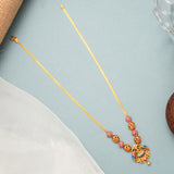 Beautiful Enamel Gajalakshmi Gold Necklace