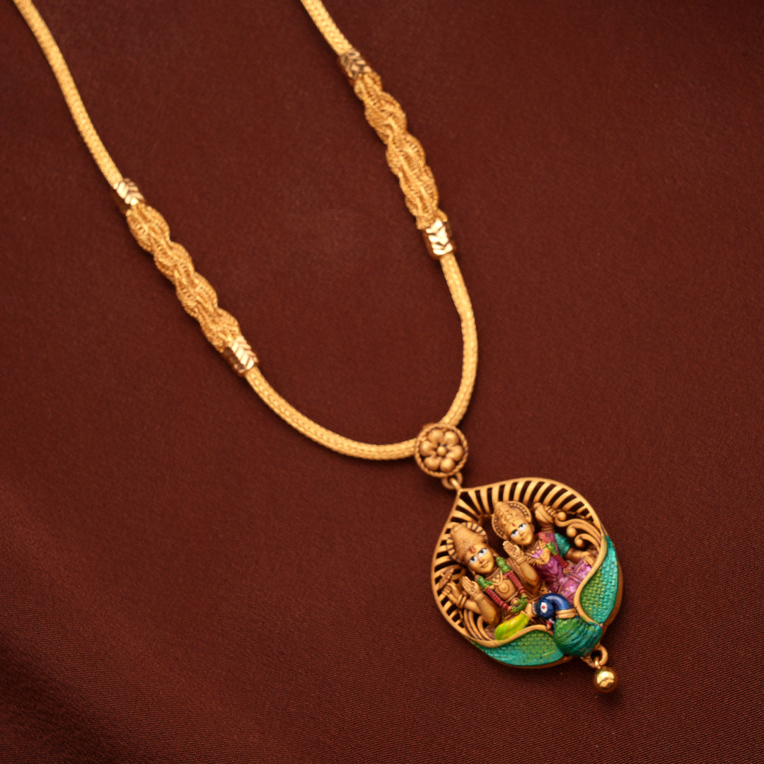 Divine Vishnu Lakshmi Gold Necklace