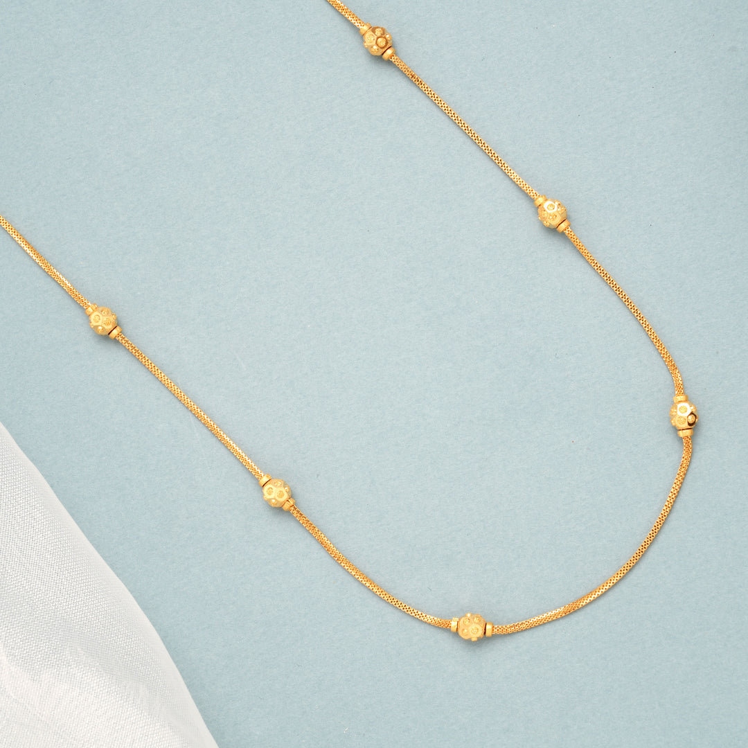 Ethnic Muliti Ball Beads Gold Chain