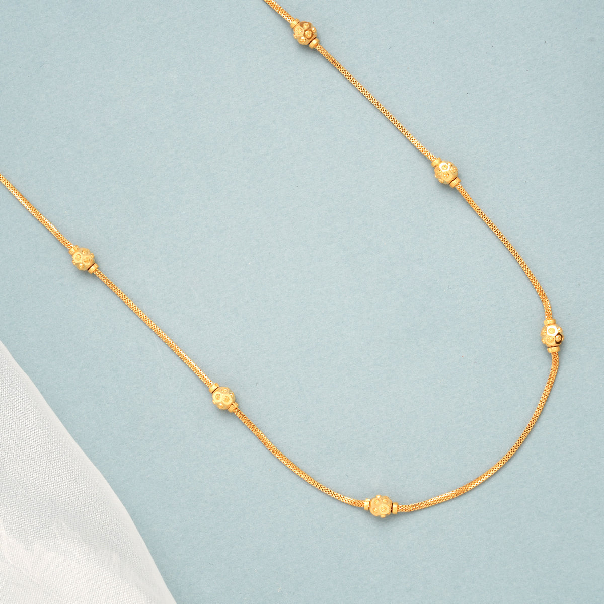 Ethnic Muliti Ball Beads Gold Chain