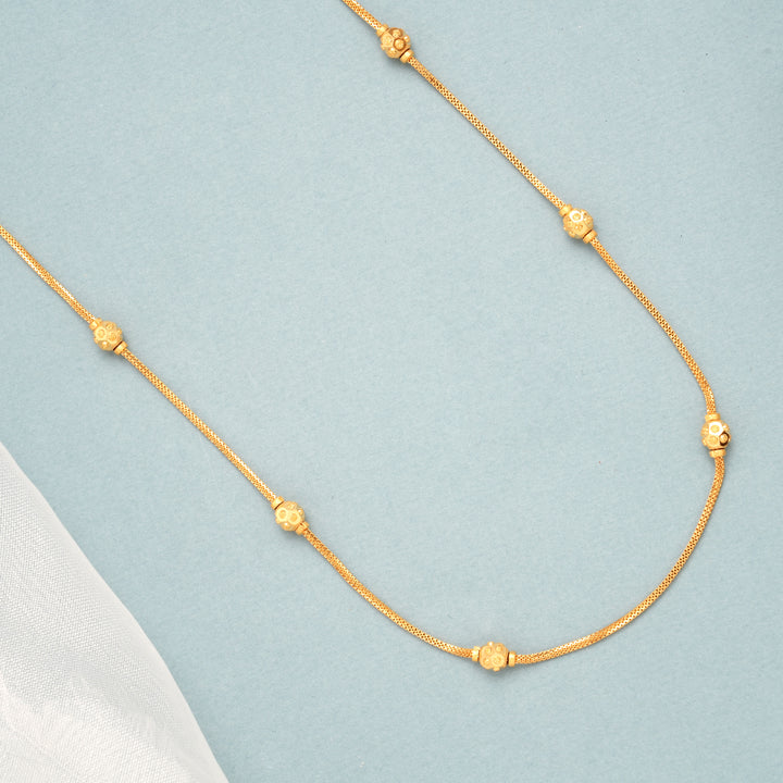 Ethnic Muliti Ball Beads Gold Chain