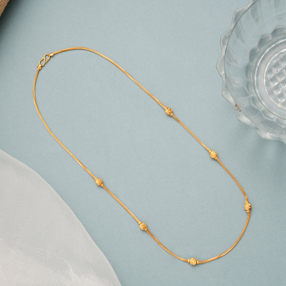 Ethnic Muliti Ball Beads Gold Chain