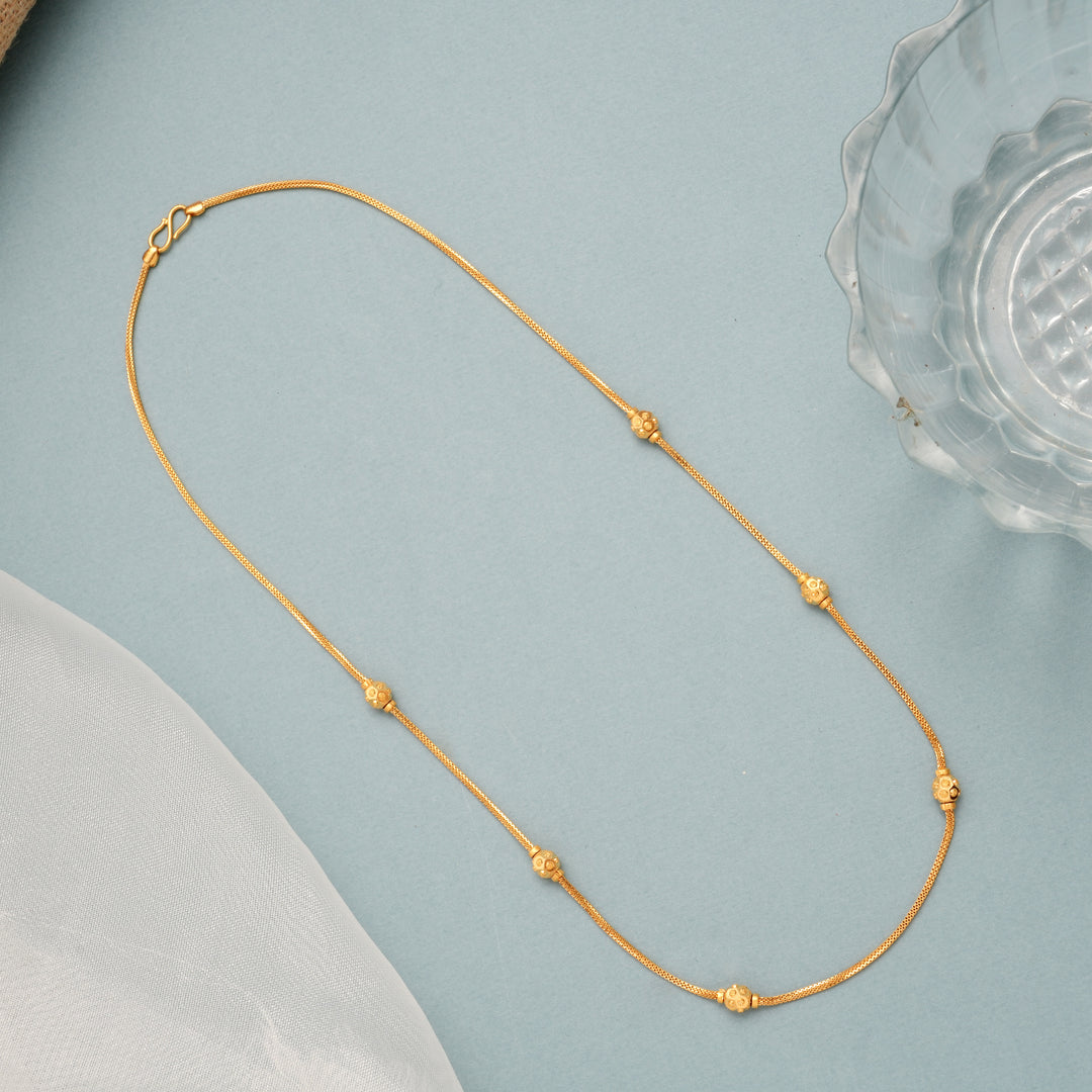 Ethnic Muliti Ball Beads Gold Chain