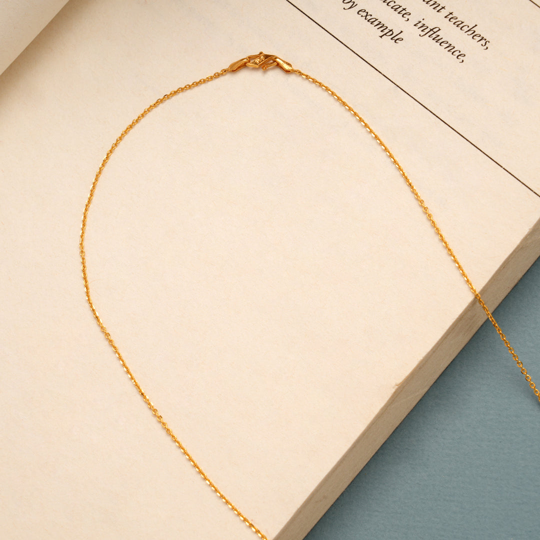 Elite Gold Cable with Geometric Charm Chain