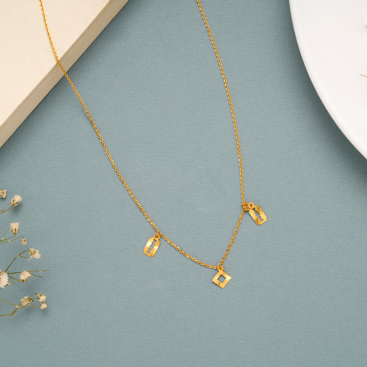 Elite Gold Cable with Geometric Charm Chain