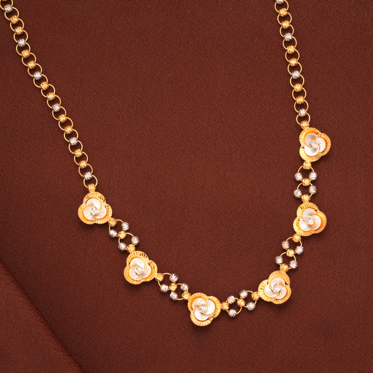 Dual shade Blossom Gold Necklace