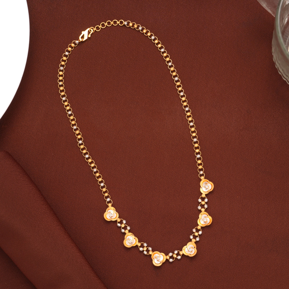 Dual shade Blossom Gold Necklace