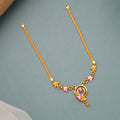 Fancy Pink Enamel Flower Gold Necklace