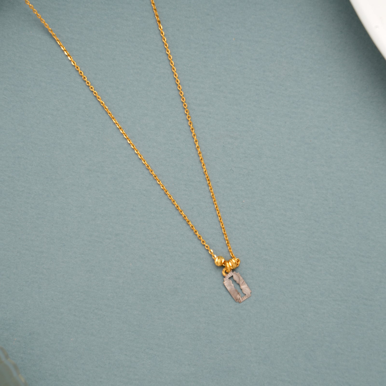 Gold Cable with Dual Tone Rectangular Chain