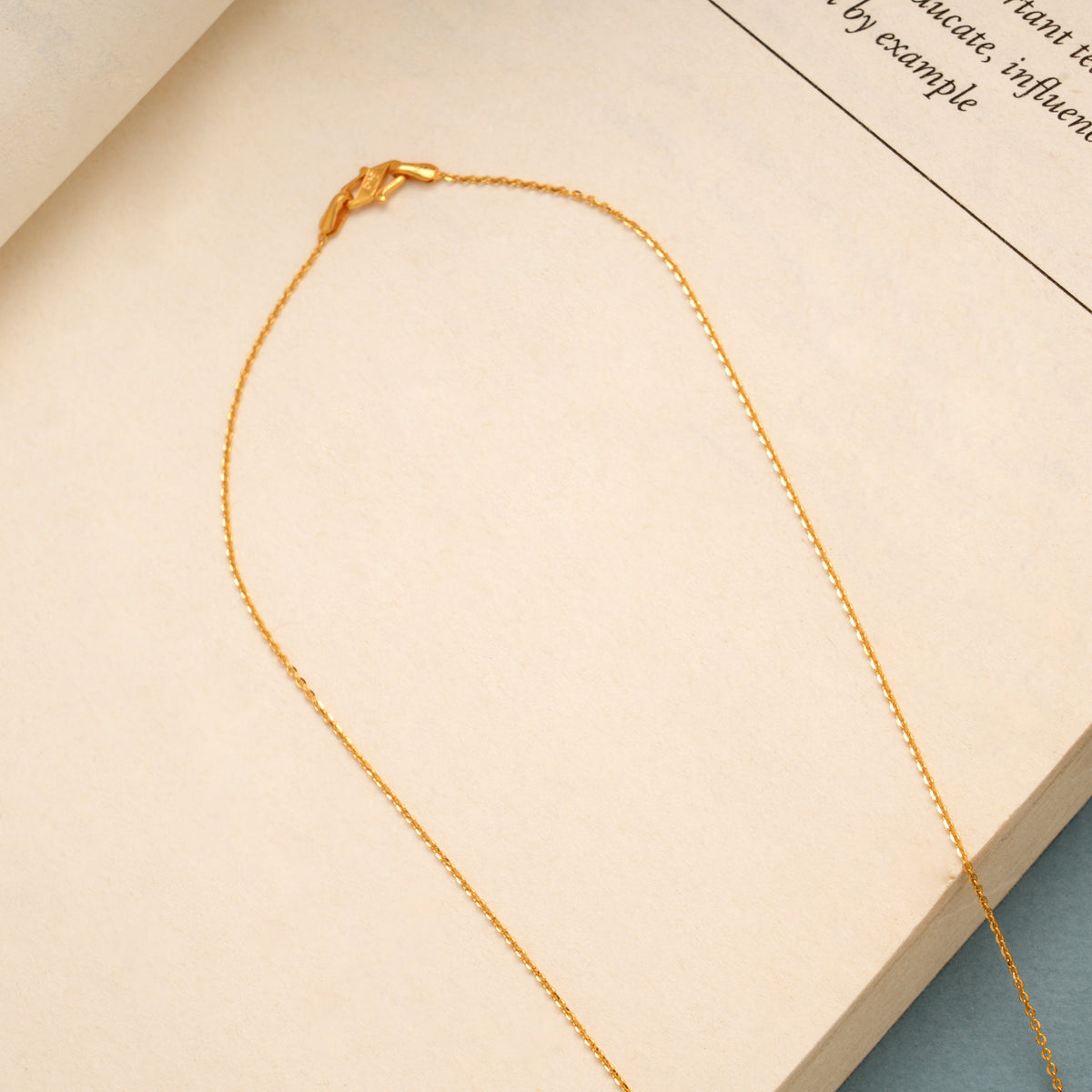 Gold Cable with Dual Tone Rectangular Chain