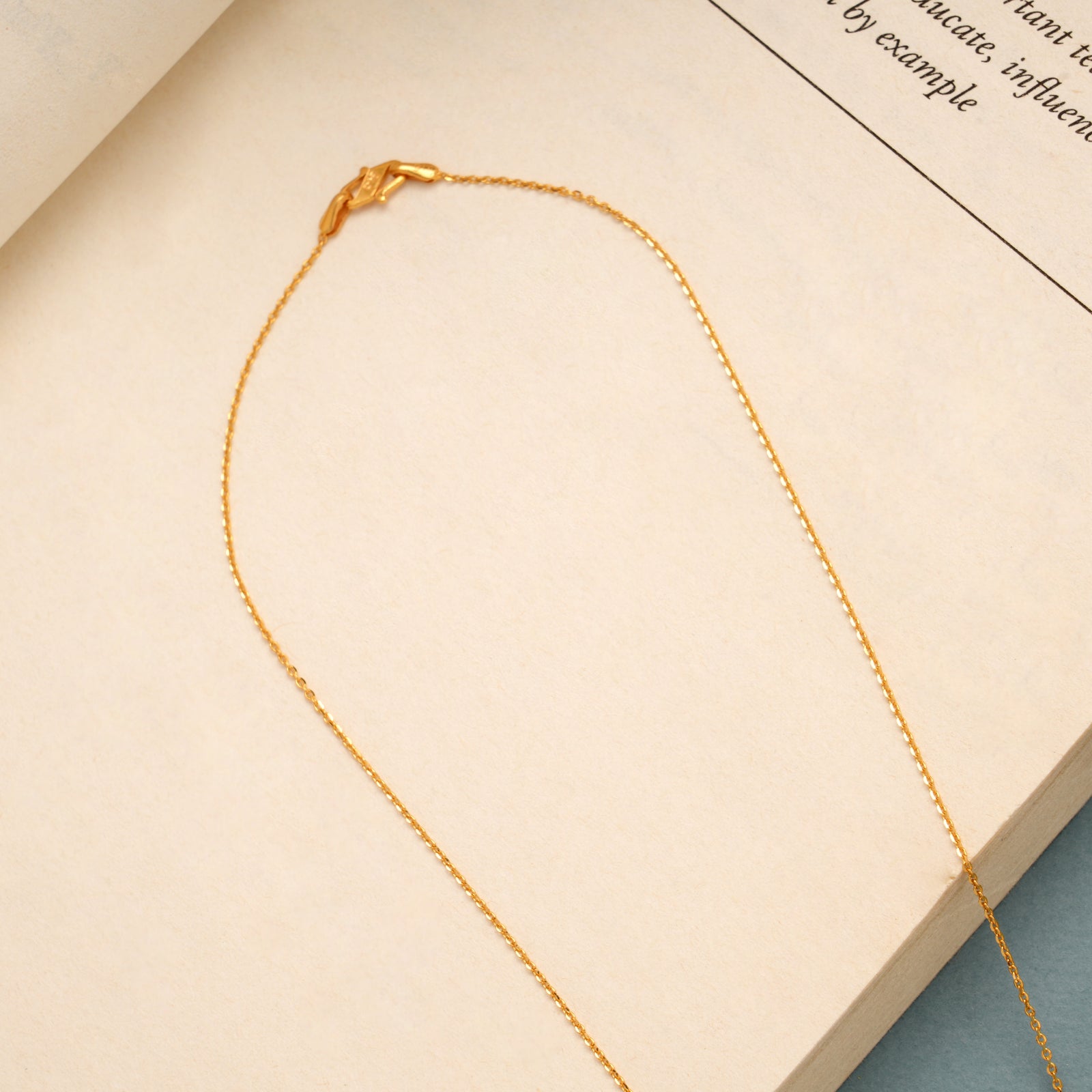 Gold Cable with Dual Tone Rectangular Chain