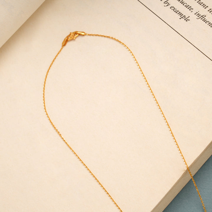 Gold Cable with Dual Tone Rectangular Chain
