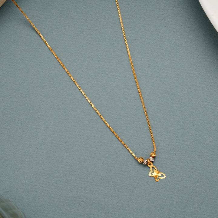 Charm Butterfly Pendant Gold Box Chain