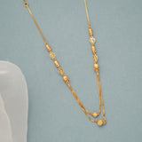 Gold Antique Step Chain Necklace