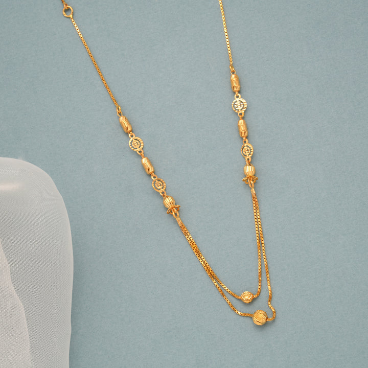 Gold Antique Step Chain Necklace