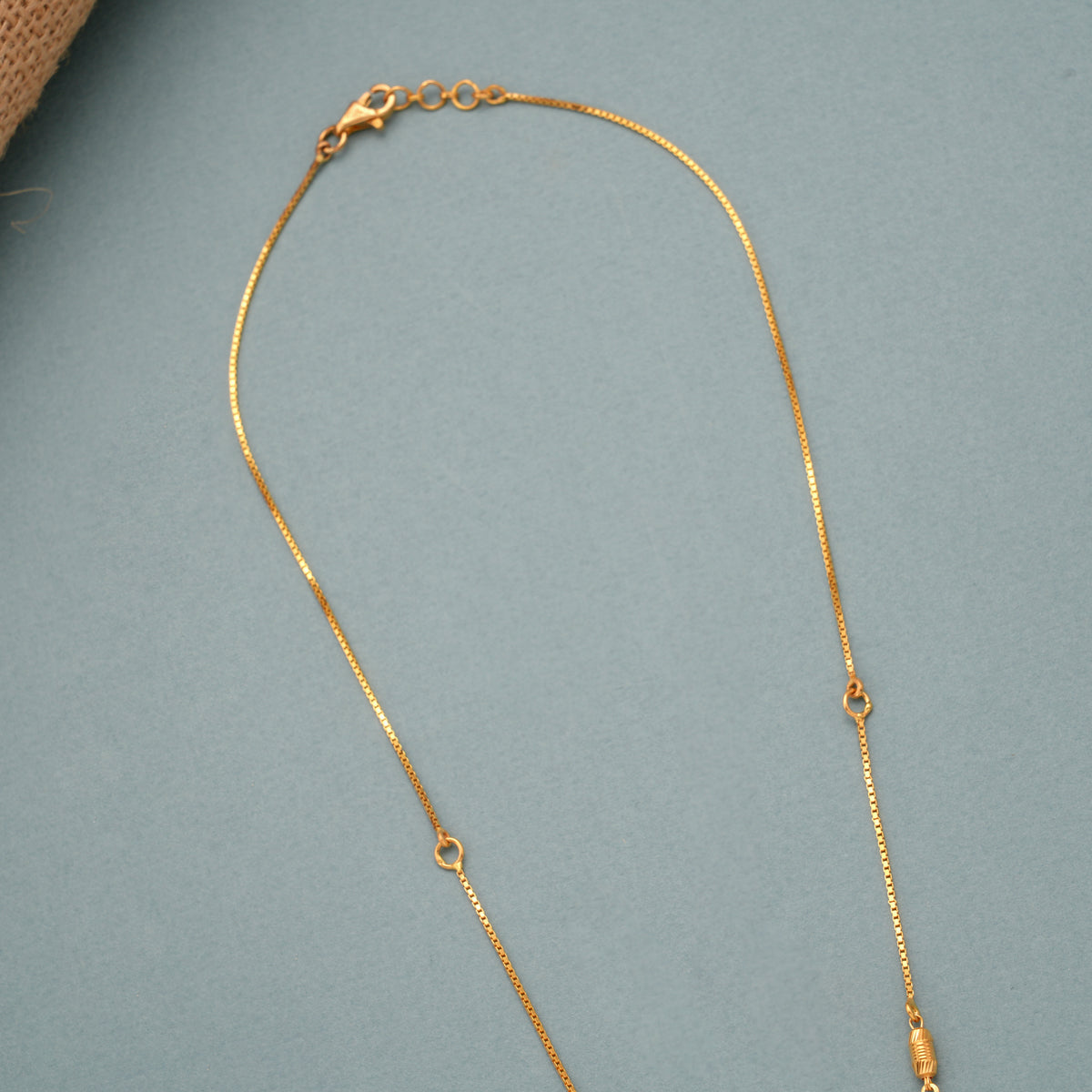 Gold Antique Step Chain Necklace