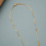 Gold Antique Step Chain Necklace