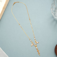 Tri-Tone Flower Gold Necklace