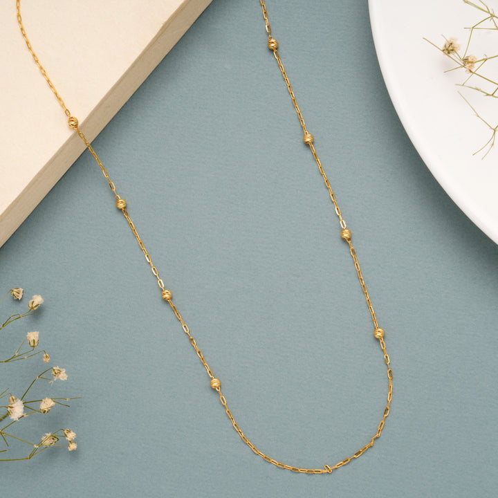 Tiny Papercut Design Gold Ball Chain