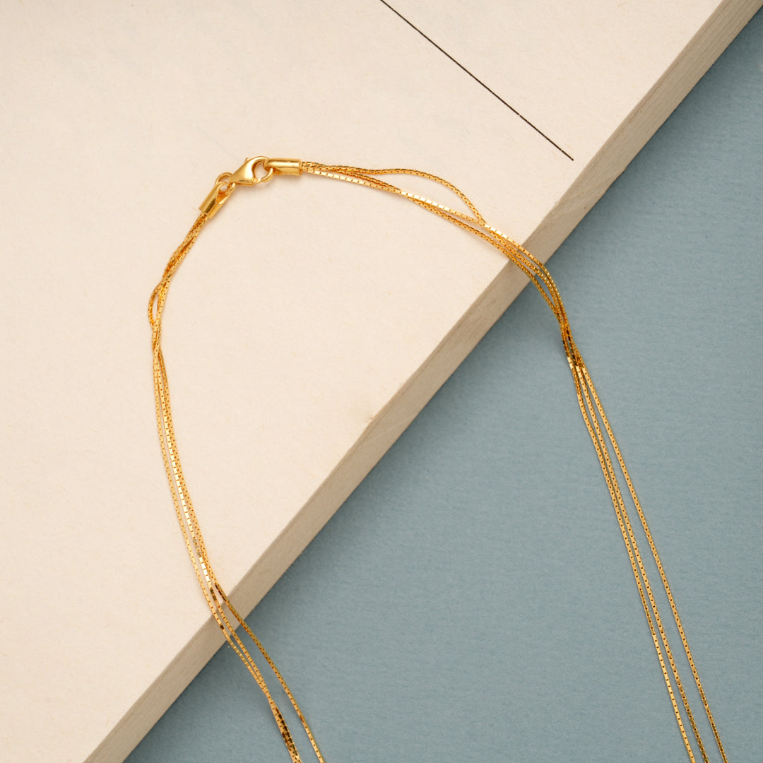 Multi Beads Layer Gold Chain