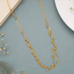 Multi Beads Layer Gold Chain