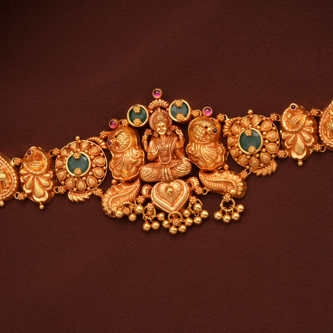 Elite Nagas Lakshmi Devi Emerald Gold Choker