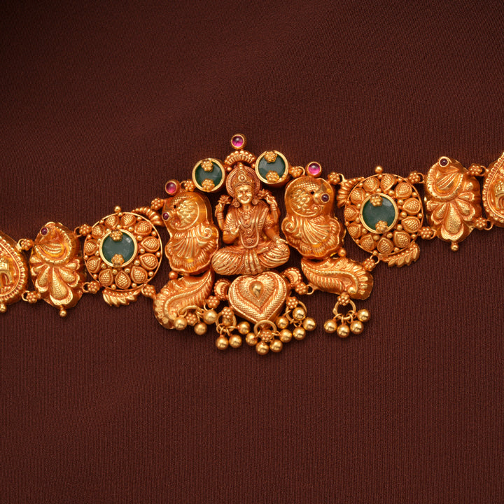 Elite Nagas Lakshmi Devi Emerald Gold Choker