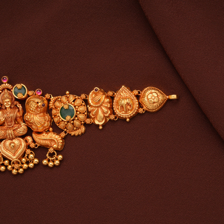 Elite Nagas Lakshmi Devi Emerald Gold Choker