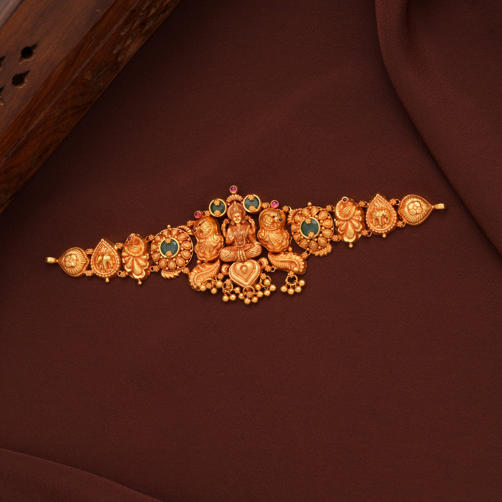 Elite Nagas Visalakshi Devi Emerald Gold Choker