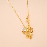 Pretty Bouquet Pendant Gold Necklace