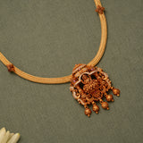Temple Inspired Nagas Lakshmi Golden Necklace