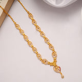 Radiant Floral Leaf Golden Necklace Set