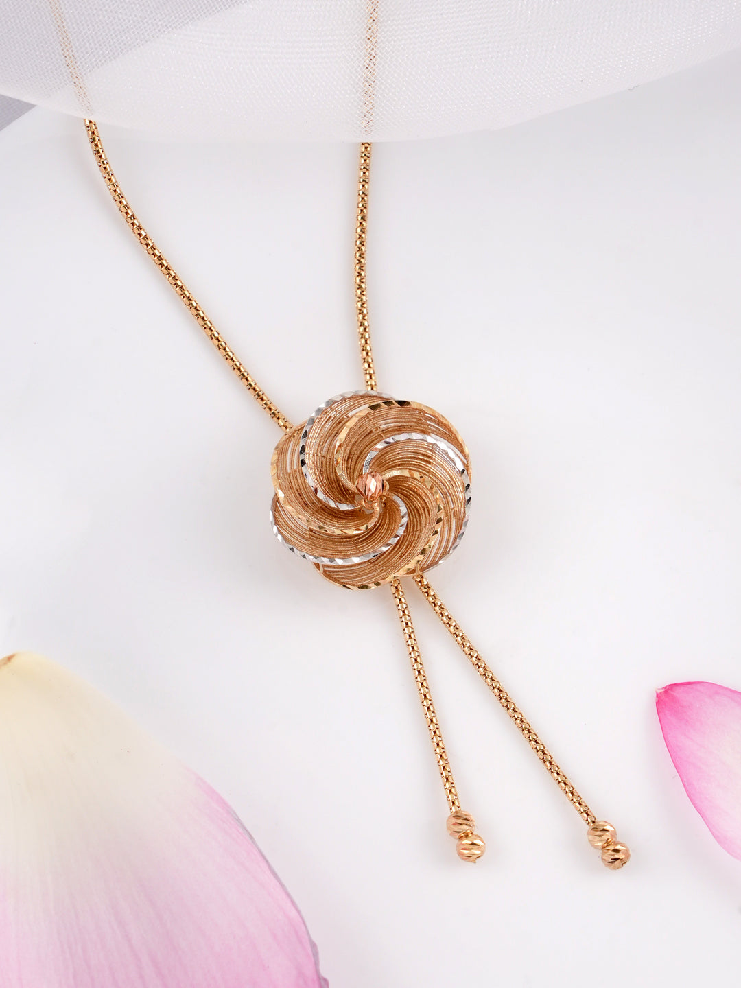 Designer Spiral Rose Pendant in Rose Gold