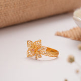 Blossom Floral Ruby Golden Ring