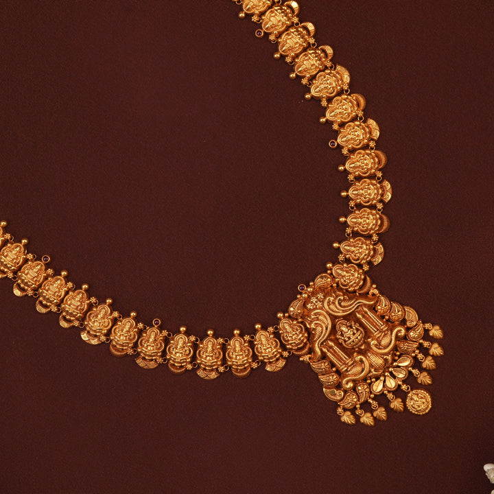 Divine Lakshmi Temple with Gold Drop Haram